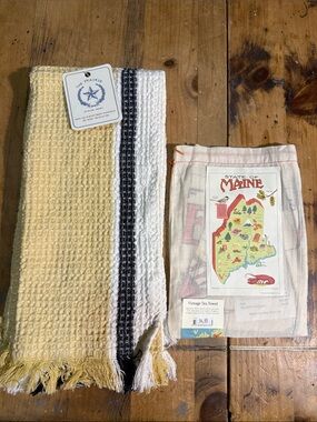 NWT Cavallini Maine Vintage Towel & Rachel Ashwell Set